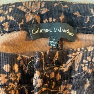 Corduroy Pant. Warn Once. Brown Floral Print